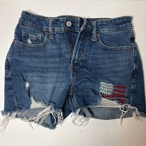Old Navy Denim Shorts with embroidered American flag Size 0